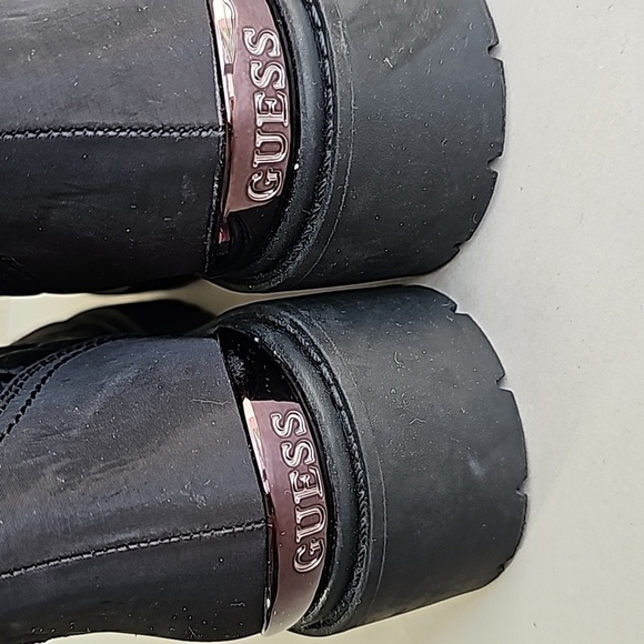GUESS Black Quilted Combat Boots - Picture 7 of 11